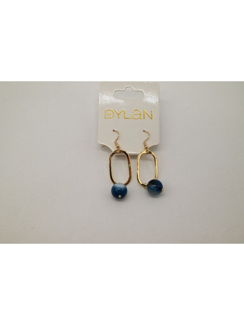 NWT Dylan Jewelry Mila Earrings Deep Blue Gold Tone Dangle Drop Statement Boho